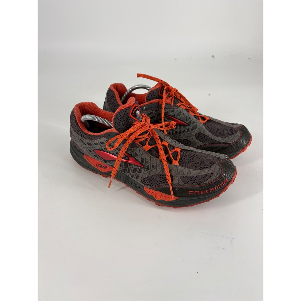 Brooks Cascadia 7 Mens 14 Trail Running Shoes Grey Orange 1101151D068